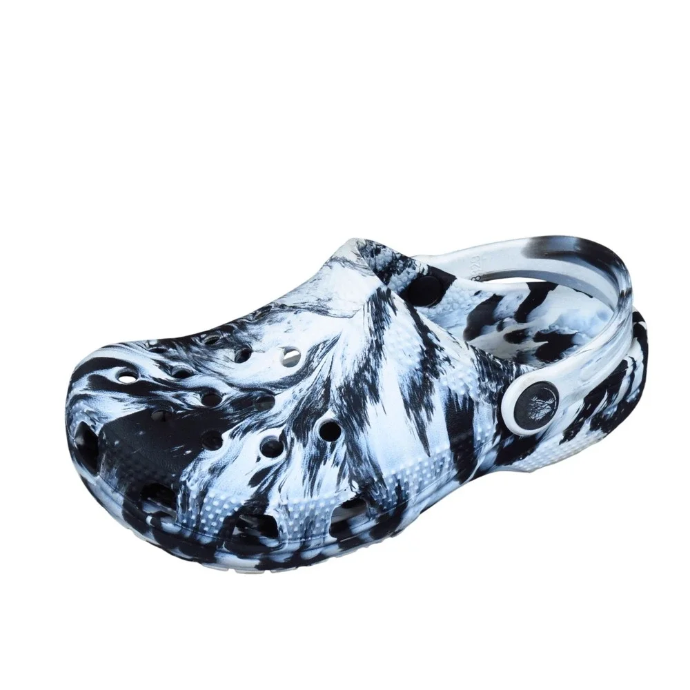 Crocs Classic Marbled Clog Toddler Shoe Size 12 Play Water Ready Black White